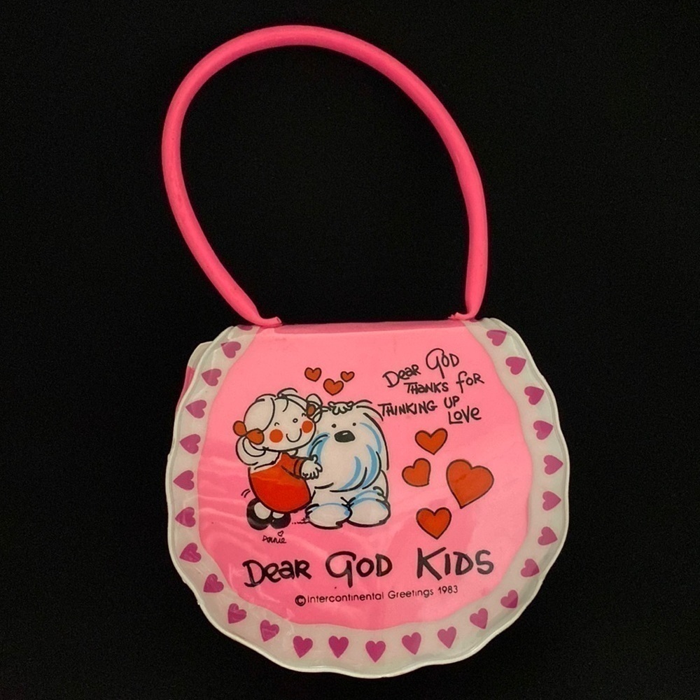 Hot pink mini wristlet handbag Dear God Kids vintage Barbie pink coin purse